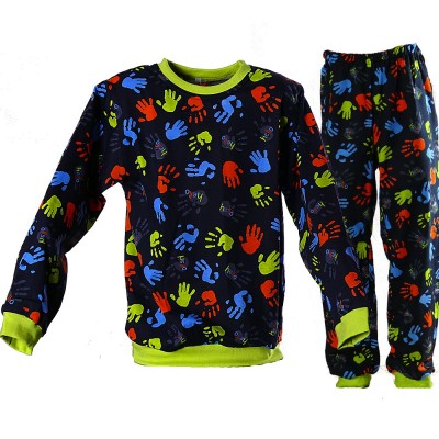 Dětské pyžamo s otisky barevných rukou
