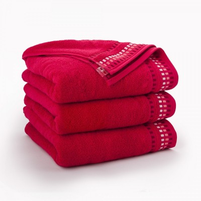 Froté ručník Kostka červený