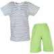 Krátké dětské pyžamo Proužek zelený