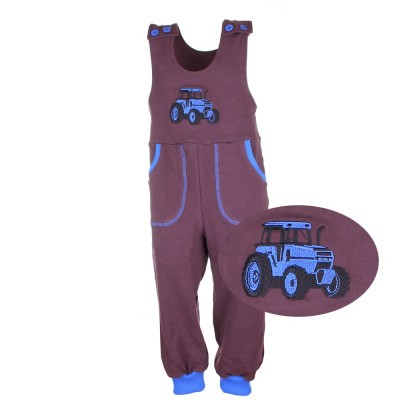 Dětské tepláky s laclem Traktor modrý