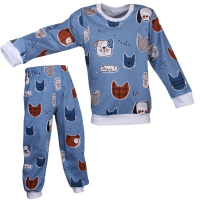 Dětské pyžamko Meow! (ocelově modrá)