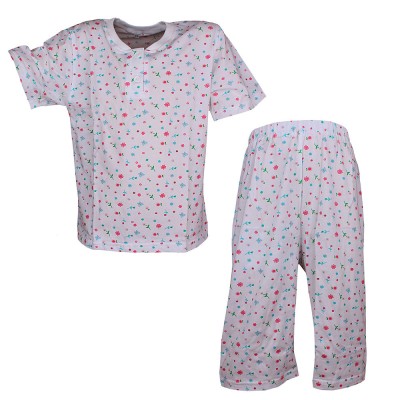 Krátké dětské pyžamo Kytičky